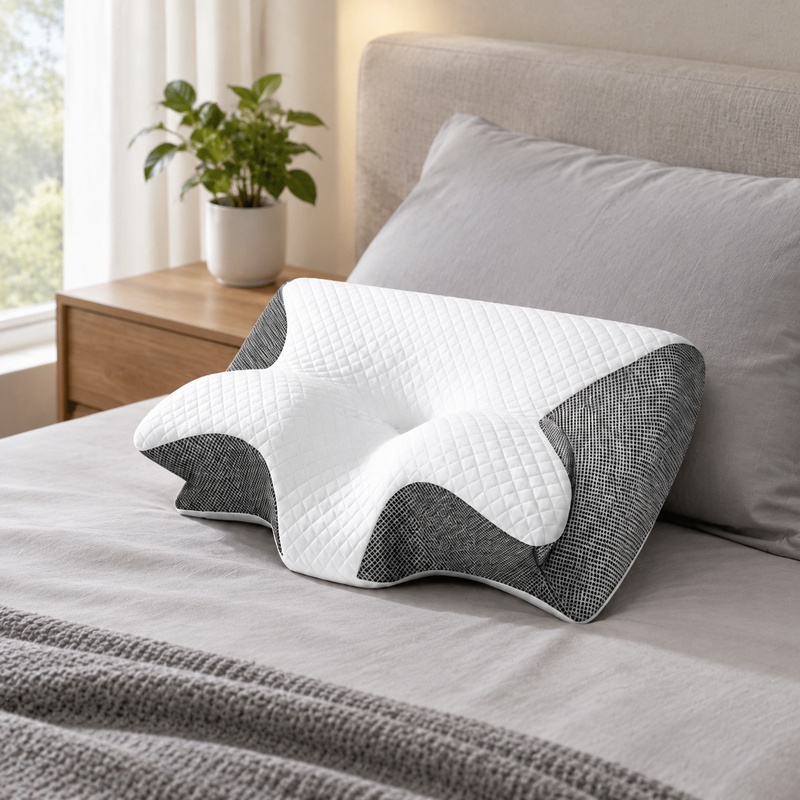 Memory Foam Orthopedic Pillow Neck Pain - 통기성이 좋은 인체공학적 디자인의 메모리폼 목베개로,