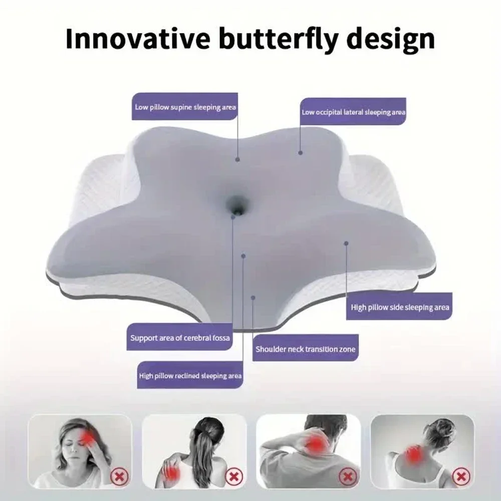 메모리폼 베개, 나비 모양, 편안한 사용감, 척추 지지 - Memory Foam Orthopedic Pillow Neck Pain 리뷰 및 가격