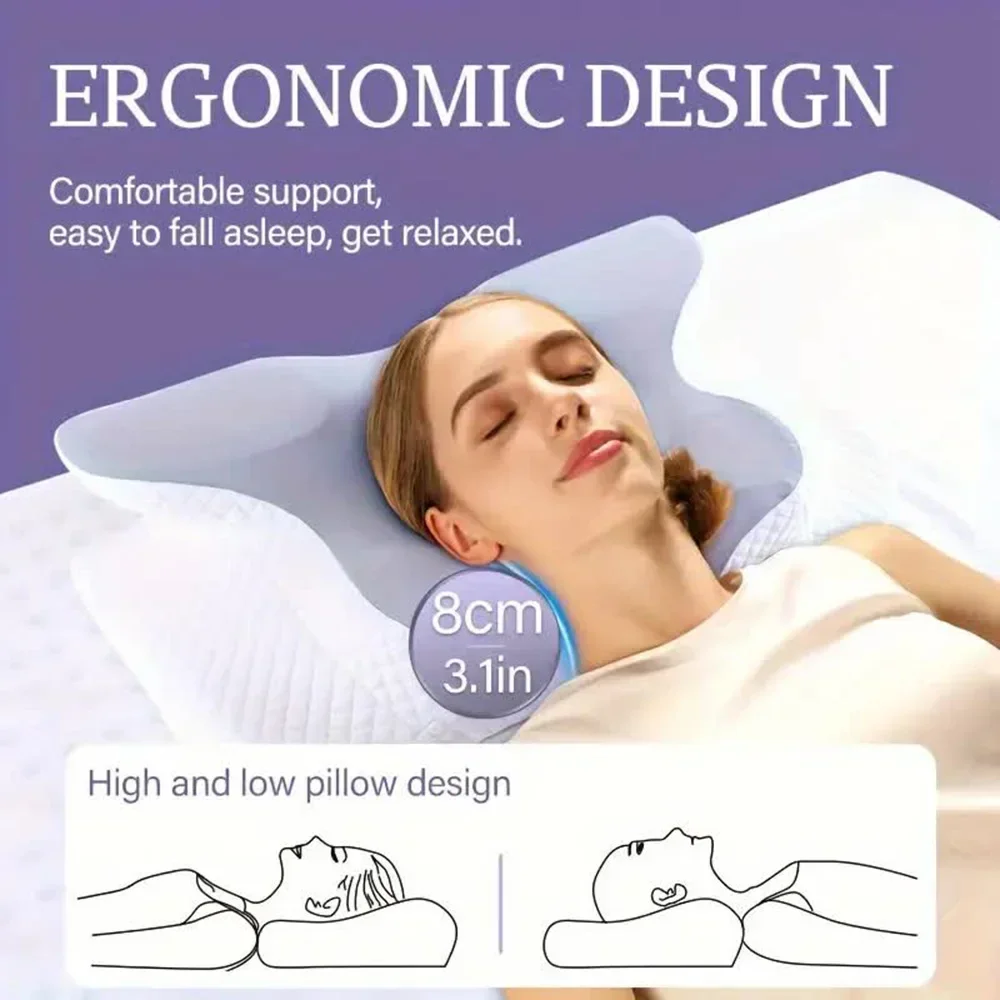 메모리폼 베개, 나비 모양, 편안한 사용감, 척추 지지 - Memory Foam Orthopedic Pillow Neck Pain 리뷰 및 가격