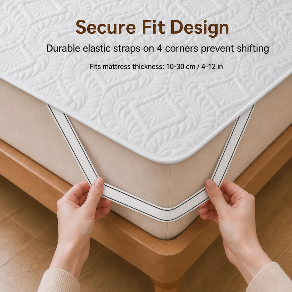 다양한 색상의 4면이 탄력 있는 방수 매트리스 커버 1 - Waterproof Mattress Protector Breathable 리뷰 및 가격