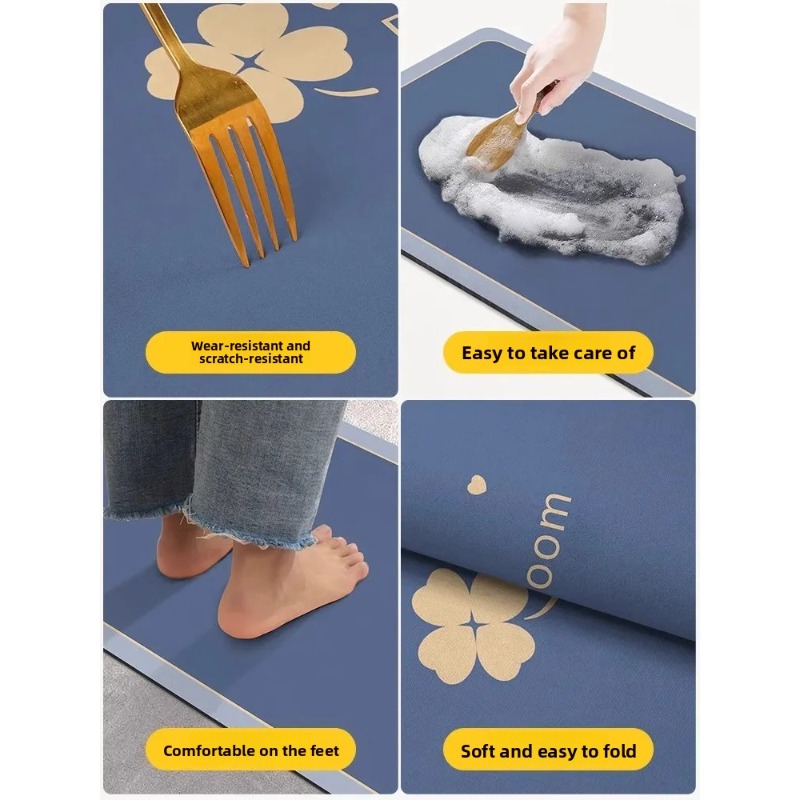 규조토 욕실 매트, 흡수성 미끄럼 방지 바닥 매트, 발 - Quick Dry Diatomite Bath Mat 리뷰 및 가격