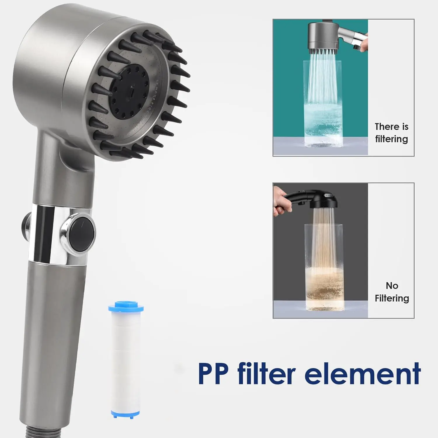 고압 필터 내장형 이온 분사 기능이 있는 휴대용 샤워  - High Pressure Shower Head Handheld 리뷰 및 가격